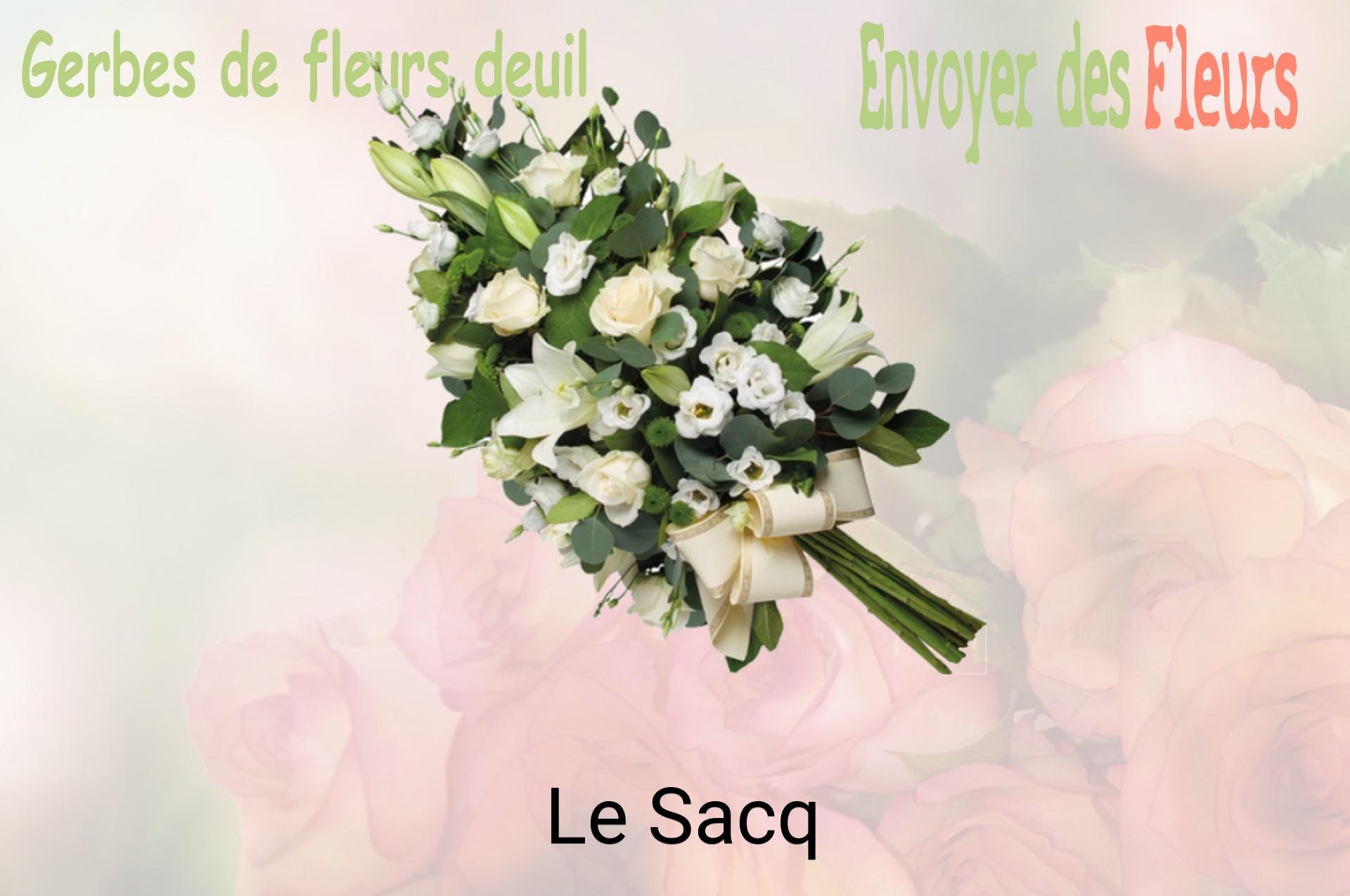 Gerbe de fleurs de deuil livrée à Le Sacq